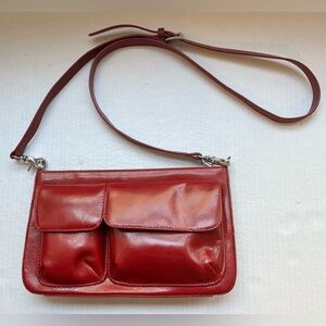NWOT HOBO Shoulder Bag Purse in Cherry Red. 
Multiple Storage Pockets! 10” x 6”
